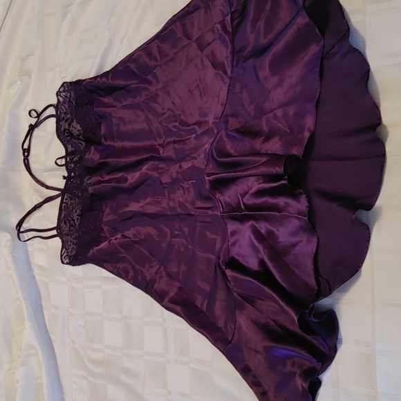 Lace and Satin Slip Dress Purple Size Medium - Picture 10 of 12